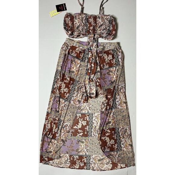 Almost Famous Womens Multicolor Bandeau Top & Dress Set Size XL Stretch - Picture 6 of 16